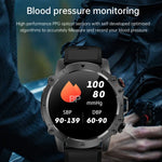 AK56 IP67 BT5.1 1,43-Zoll-Smartwatch mit Unterstützung für Sprachanrufe und Gesundheitsüberwachung, Perlmutt-Edelstahlarmband, Edelstahl-Mesh-Armband
