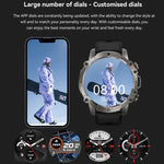 AK56 IP67 BT5.1 1,43-Zoll-Smartwatch mit Unterstützung für Sprachanrufe und Gesundheitsüberwachung, Perlmutt-Edelstahlarmband, Edelstahl-Mesh-Armband