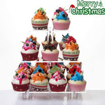 YX063 3-stöckiger quadratischer Cupcake-Ständer aus Acryl, YX063