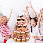YX064 4-stöckiger, runder Cupcake-Ständer aus Acryl, YX064