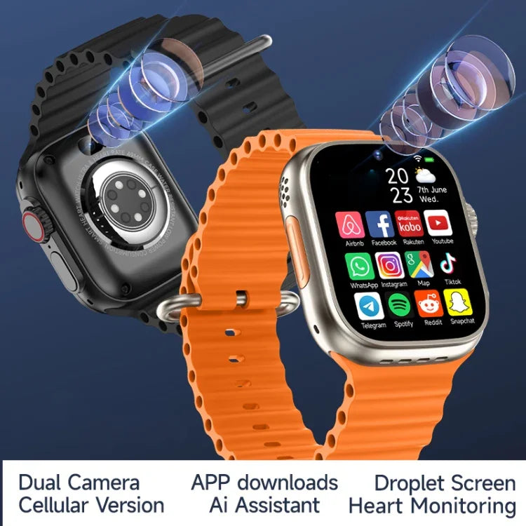 GS37 Smartwatch mit 1,95-Zoll-Display, Android 9.0, Spreadtrum SL8541E, 4G-Netzwerk, Einzel-Nano-SIM, Front- und Rückkamera, 1 GB RAM + 16 GB Speicher