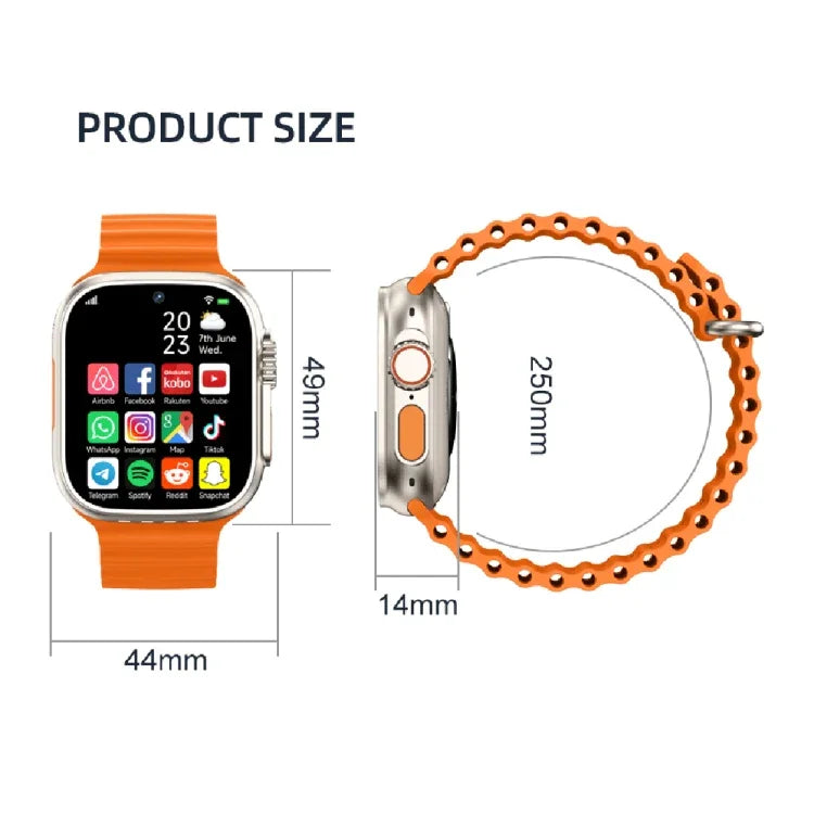GS37 Smartwatch mit 1,95-Zoll-Display, Android 9.0, Spreadtrum SL8541E, 4G-Netzwerk, Einzel-Nano-SIM, Front- und Rückkamera, 1 GB RAM + 16 GB Speicher