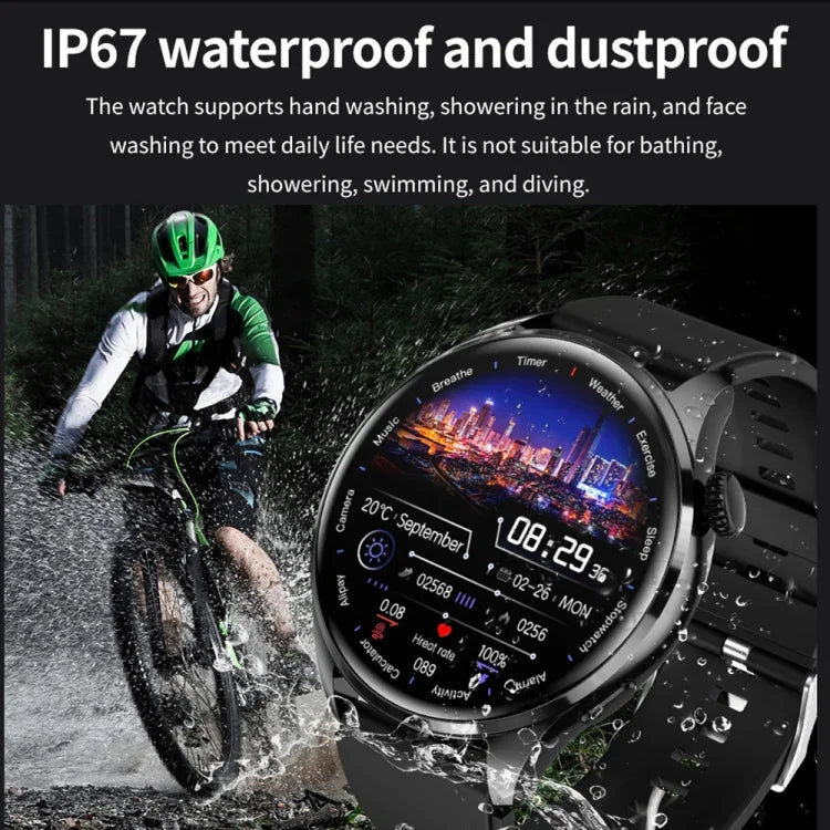 TM05 Pro Smart Bracelet, 1,46 Zoll Lederarmband, IP67 wasserdichte Smartwatch, Bluetooth-Anrufe / Herzfrequenz / Blutdruck / Blutsauerstoff, Lederarmband