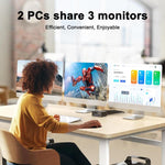 KC-KVM203DH 8K 30Hz USB3.0 DP+DP+HDMI Dreifach-Monitor KVM-Switch, EU-Stecker, KC-KVM203DH