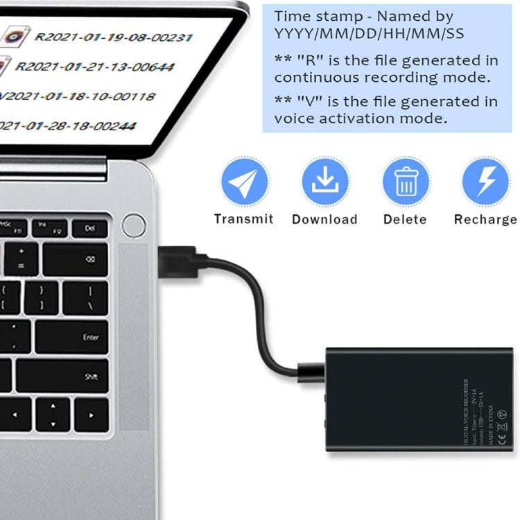 MZ006 Smart HD Geräuschreduzierungs-Diktiergerät, 16GB, 32GB