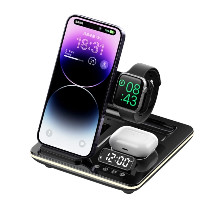 A93 15W 5-in-1 Multifunktionales faltbares kabelloses Ladegerät Desktop-Telefonständer