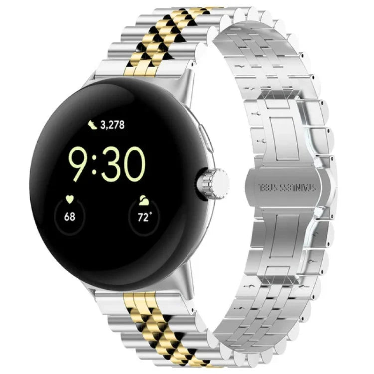 Edelstahl-Uhrenarmband mit sieben Perlen, passend für Google Pixel Watch 4 / 3 / 2 / 1 (41 mm)