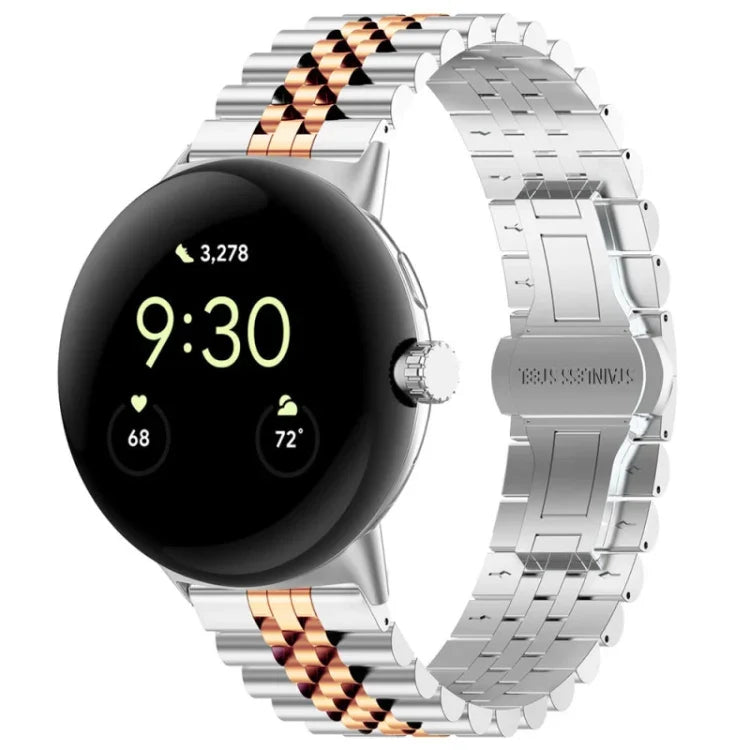Edelstahl-Uhrenarmband mit sieben Perlen, passend für Google Pixel Watch 4 / 3 / 2 / 1 (41 mm)