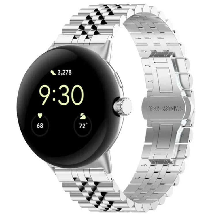 Edelstahl-Uhrenarmband mit sieben Perlen, passend für Google Pixel Watch 4 / 3 / 2 / 1 (41 mm)