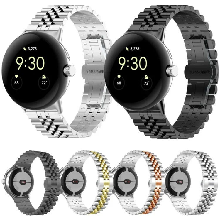 Edelstahl-Uhrenarmband mit sieben Perlen, passend für Google Pixel Watch 4 / 3 / 2 / 1 (41 mm)