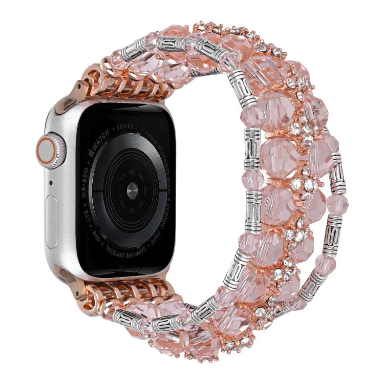 Perlenbesetztes Diamantarmband für Apple Watch Series 5 (44 mm), Apple Watch Series 5 (40 mm), Apple Watch Series 4 (44 mm), Apple Watch Series 4 (40 mm), Apple Watch Series 3 (38 mm), Apple Watch Series 3 (42 mm), Apple Watch Series 2 (42 mm) ...