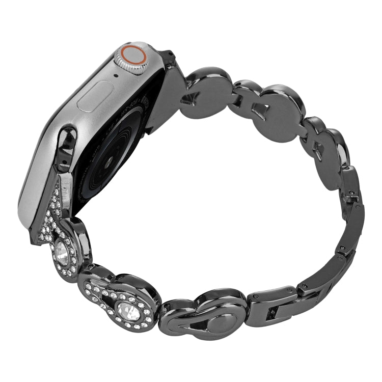 Gourd Diamond Metal Watch Band, For Apple Watch SE 2022 44mm, For Apple Watch Series 7 41mm, For Apple Watch Series 7 45mm, For Apple Watch SE 40mm, For Apple Watch SE 44mm, For Apple Watch 6 40mm, For Apple Watch Series 6 44mm                         ...
