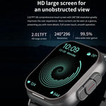D8 2,01 Zoll 2-in-1 Bluetooth-Kopfhörer mit Stahlarmband, Smartwatch, unterstützt Gesundheitsüberwachung / NFC, Stahlarmband (Schwarz), Stahlarmband (Silber)