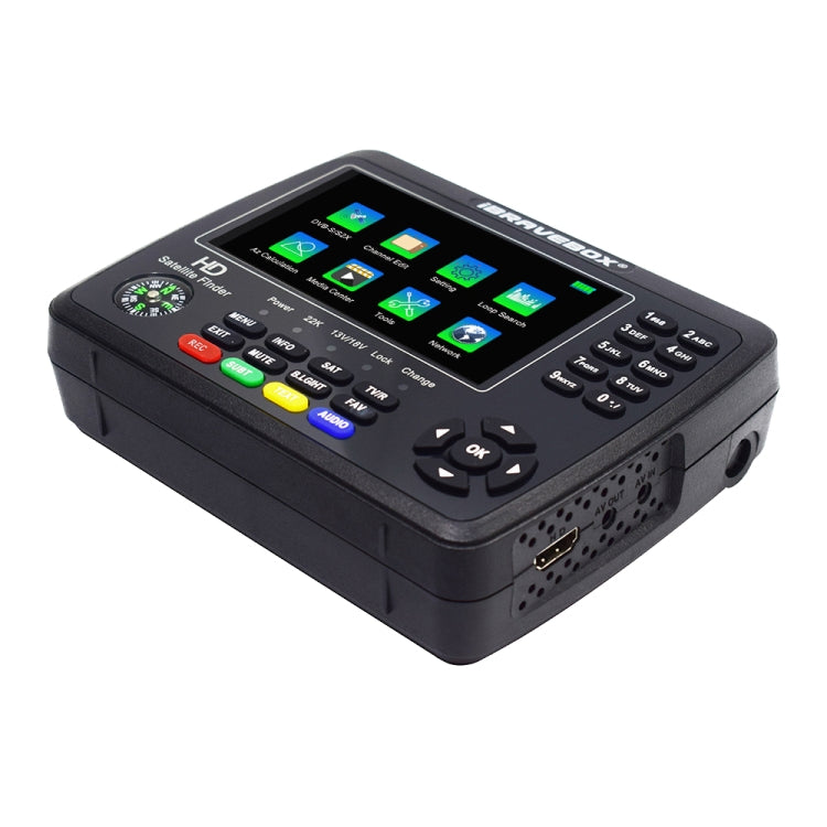 iBRAVEBOX V10 Finder Max 4,3 Zoll Display Digitaler Satelliten-Messsucher Signalfinder, unterstützt DVB-S/S2/S2X, EU-Stecker, US-Stecker, UK-Stecker, AU-Stecker