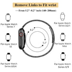 Schlanke Metallschnalle für Uhrenarmbänder mit sieben Perlen für Apple Watch SE 2023 44mm, für Apple Watch SE 2023 40mm, für Apple Watch Ultra 2 49mm, für Apple Watch Series 9 45mm, für Apple Watch Series 9 41mm, für Apple Watch Ultra 49mm