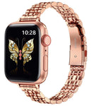 Schlanke Metallschnalle für Uhrenarmbänder mit sieben Perlen für Apple Watch SE 2023 44mm, für Apple Watch SE 2023 40mm, für Apple Watch Ultra 2 49mm, für Apple Watch Series 9 45mm, für Apple Watch Series 9 41mm, für Apple Watch Ultra 49mm