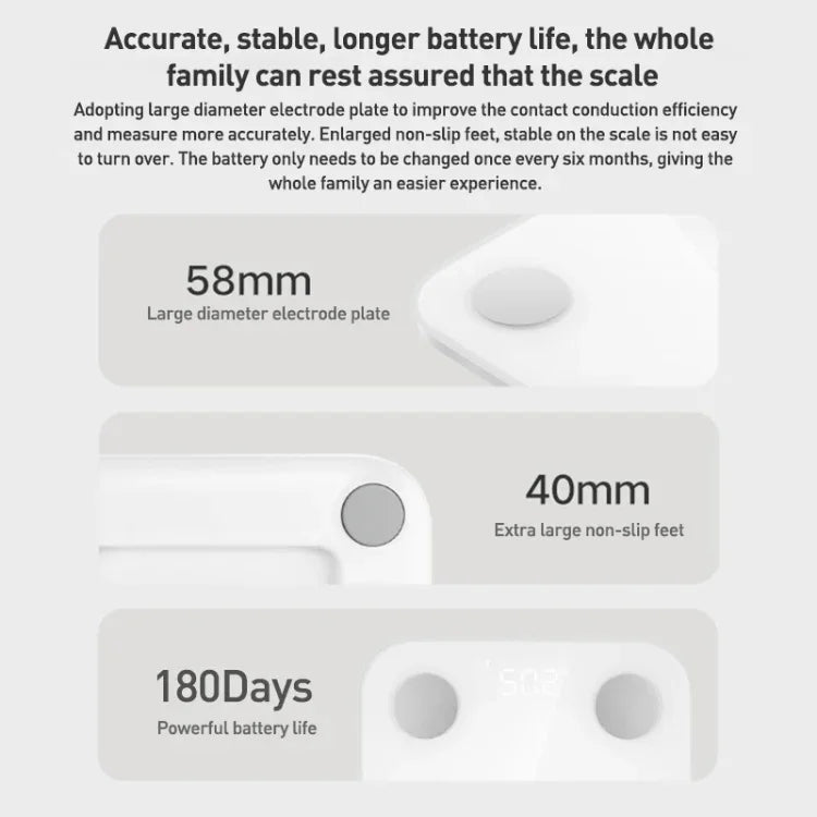 Original Xiaomi Mijia Smart Home Körperfettwaage S400 BT5.0 LED-Anzeige Dual-Frequenz-Messung, Körperfettwaage S400