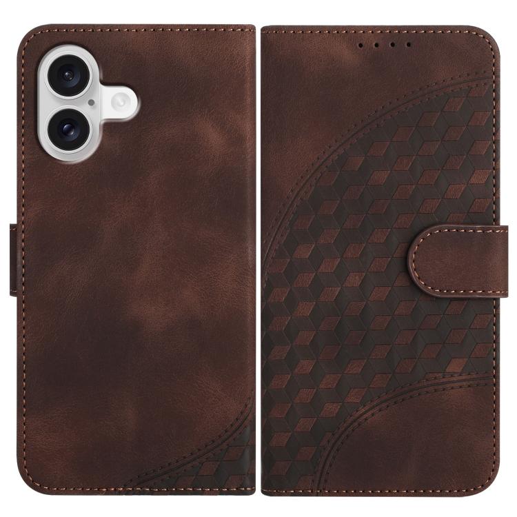 YX0060 Elefantenkopf geprägte Leder-Handyhülle mit Trageschlaufe, Für iPhone 17e / 16e, Für iPhone 17 Pro Max, Für iPhone 17 Pro, Für iPhone 17, Für iPhone Air, Für iPhone 16 Pro Max