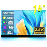 14 Zoll HDR 2560x1600P IPS-Bildschirm Tragbarer Monitor, 14 Zoll 2.5K