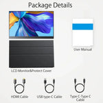 15,6 Zoll HDR 1080P IPS Bildschirm Tragbarer Monitor, 15,6 Zoll 1080P