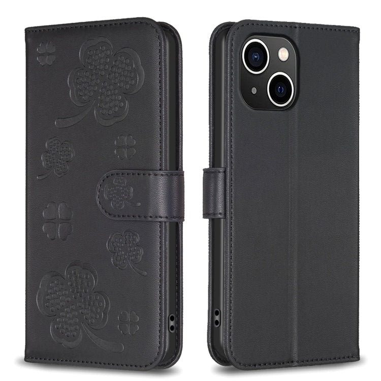 Handyhülle aus Leder mit vierblättrigem Prägemuster, Für iPhone 7 / 8 / SE 2022, Für iPhone 13 Pro Max, Für iPhone 13 Pro, Für iPhone 13, Für iPhone 12 / 12 Pro, Für iPhone 12 Pro Max, Für iPhone 11 Pro Max, Für iPhone 11