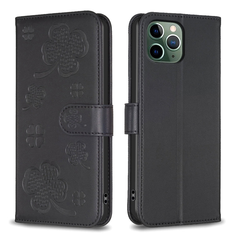 Handyhülle aus Leder mit vierblättrigem Prägemuster, Für iPhone 7 / 8 / SE 2022, Für iPhone 13 Pro Max, Für iPhone 13 Pro, Für iPhone 13, Für iPhone 12 / 12 Pro, Für iPhone 12 Pro Max, Für iPhone 11 Pro Max, Für iPhone 11