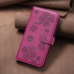 Four-leaf Embossed Leather Phone Case, For iPhone 11 Pro, For iPhone X / XS, For iPhone XR, For iPhone XS Max, For iPhone 7 Plus / 8 Plus