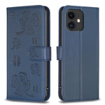 Handyhülle aus Leder mit vierblättrigem Prägemuster, Für iPhone 7 / 8 / SE 2022, Für iPhone 13 Pro Max, Für iPhone 13 Pro, Für iPhone 13, Für iPhone 12 / 12 Pro, Für iPhone 12 Pro Max, Für iPhone 11 Pro Max, Für iPhone 11