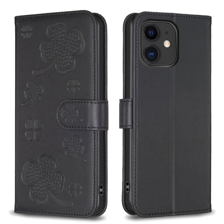 Handyhülle aus Leder mit vierblättrigem Prägemuster, Für iPhone 7 / 8 / SE 2022, Für iPhone 13 Pro Max, Für iPhone 13 Pro, Für iPhone 13, Für iPhone 12 / 12 Pro, Für iPhone 12 Pro Max, Für iPhone 11 Pro Max, Für iPhone 11