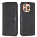 Vierblättrige geprägte Leder-Handyhülle, für iPhone 17 Pro Max, für iPhone 17 Pro, für iPhone 17, für iPhone Air, für iPhone 16 Pro Max, für iPhone 16 Pro, für iPhone 16 Plus, für iPhone 16