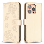 Vierblättrige geprägte Leder-Handyhülle, für iPhone 17 Pro Max, für iPhone 17 Pro, für iPhone 17, für iPhone Air, für iPhone 16 Pro Max, für iPhone 16 Pro, für iPhone 16 Plus, für iPhone 16
