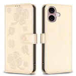 Vierblättrige geprägte Leder-Handyhülle, für iPhone 17 Pro Max, für iPhone 17 Pro, für iPhone 17, für iPhone Air, für iPhone 16 Pro Max, für iPhone 16 Pro, für iPhone 16 Plus, für iPhone 16