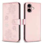 Vierblättrige geprägte Leder-Handyhülle, für iPhone 17 Pro Max, für iPhone 17 Pro, für iPhone 17, für iPhone Air, für iPhone 16 Pro Max, für iPhone 16 Pro, für iPhone 16 Plus, für iPhone 16