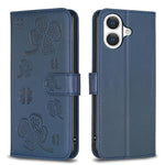 Vierblättrige geprägte Leder-Handyhülle, für iPhone 17 Pro Max, für iPhone 17 Pro, für iPhone 17, für iPhone Air, für iPhone 16 Pro Max, für iPhone 16 Pro, für iPhone 16 Plus, für iPhone 16