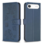 Vierblättrige geprägte Leder-Handyhülle, für iPhone 17 Pro Max, für iPhone 17 Pro, für iPhone 17, für iPhone Air, für iPhone 16 Pro Max, für iPhone 16 Pro, für iPhone 16 Plus, für iPhone 16
