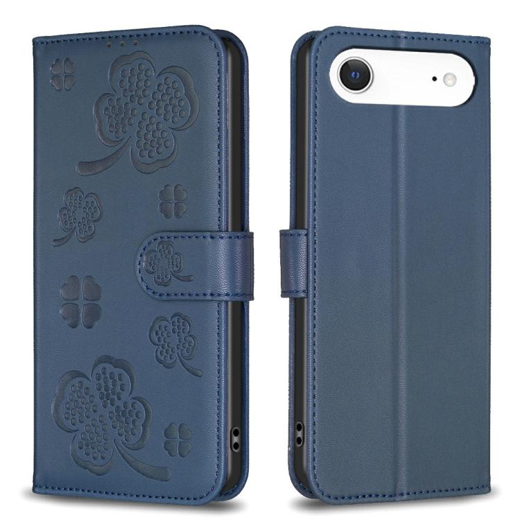 Vierblättrige geprägte Leder-Handyhülle, für iPhone 17 Pro Max, für iPhone 17 Pro, für iPhone 17, für iPhone Air, für iPhone 16 Pro Max, für iPhone 16 Pro, für iPhone 16 Plus, für iPhone 16