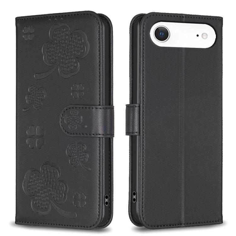 Vierblättrige geprägte Leder-Handyhülle, für iPhone 17 Pro Max, für iPhone 17 Pro, für iPhone 17, für iPhone Air, für iPhone 16 Pro Max, für iPhone 16 Pro, für iPhone 16 Plus, für iPhone 16