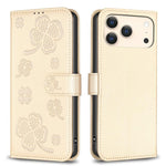 Vierblättrige geprägte Leder-Handyhülle, für iPhone 17 Pro Max, für iPhone 17 Pro, für iPhone 17, für iPhone Air, für iPhone 16 Pro Max, für iPhone 16 Pro, für iPhone 16 Plus, für iPhone 16