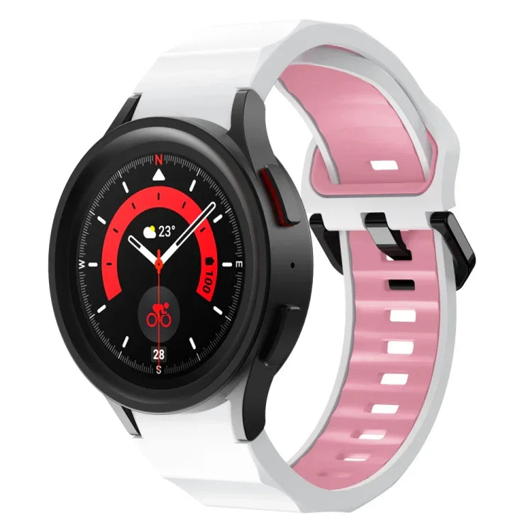 Zweifarbiges Silikon-Uhrenarmband mit Wellenstruktur, für Samsung Galaxy Watch 6