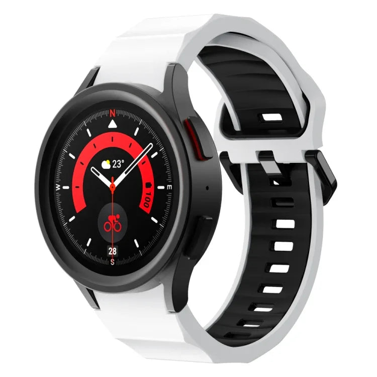 Zweifarbiges Silikon-Uhrenarmband mit Wellenstruktur, für Samsung Galaxy Watch 6