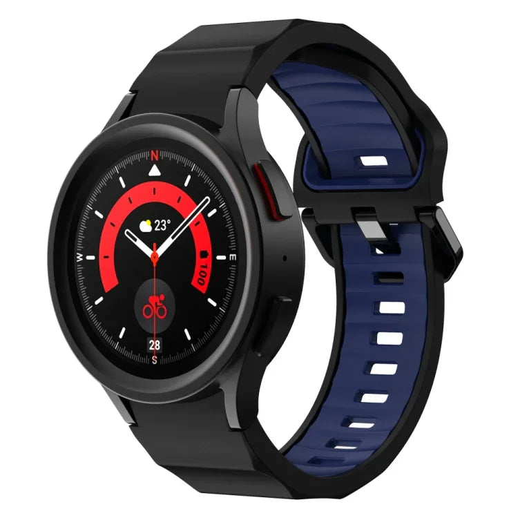 Zweifarbiges Silikon-Uhrenarmband mit Wellenstruktur, für Samsung Galaxy Watch 6