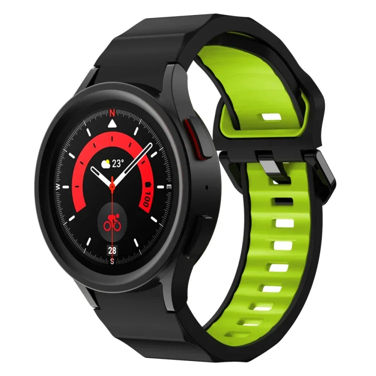 Zweifarbiges Silikon-Uhrenarmband mit Wellenstruktur, für Samsung Galaxy Watch 6