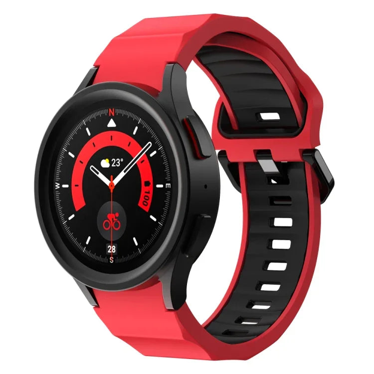 Zweifarbiges Silikon-Uhrenarmband mit Wellenstruktur, für Samsung Galaxy Watch 6