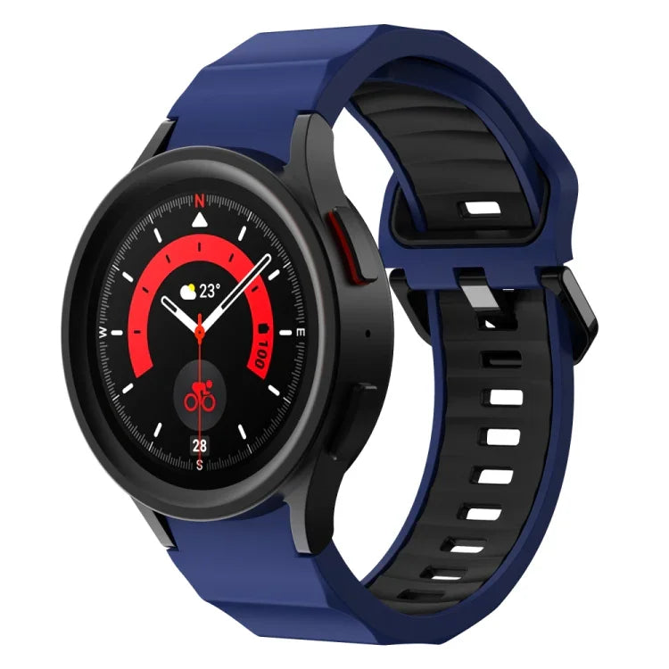 Zweifarbiges Silikon-Uhrenarmband mit Wellenstruktur, für Samsung Galaxy Watch 6