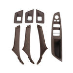For BMW F10 / F18 5 Series 7pcs Car Inside Doors Handle Pull Trim Cover, 51417225874, Right Driving(Black), Right Driving(Beige Yellow), Right Driving(Beige White), Right Driving(Grey), Right Driving(Wine Red), Right Driving(Mocha Color)