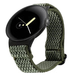 20 mm breites, geflochtenes Nylon-Uhrenarmband mit Wellenmuster, passend für Google Pixel Watch 4 / 3 / 2 / 1 (41 mm)