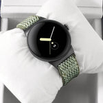 20 mm breites, geflochtenes Nylon-Uhrenarmband mit Wellenmuster, passend für Google Pixel Watch 4 / 3 / 2 / 1 (41 mm)
