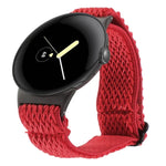 20 mm breites, geflochtenes Nylon-Uhrenarmband mit Wellenmuster, passend für Google Pixel Watch 4 / 3 / 2 / 1 (41 mm)