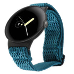 20 mm breites, geflochtenes Nylon-Uhrenarmband mit Wellenmuster, passend für Google Pixel Watch 4 / 3 / 2 / 1 (41 mm)