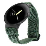 20 mm breites, geflochtenes Nylon-Uhrenarmband mit Wellenmuster, passend für Google Pixel Watch 4 / 3 / 2 / 1 (41 mm)